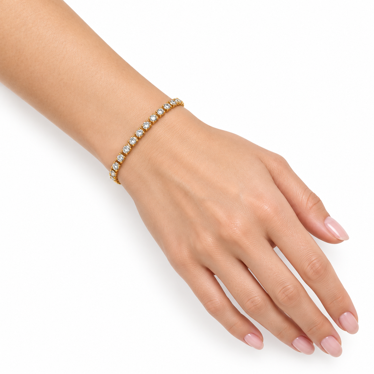 Gold-Tone Rhinestone Tennis Bracelet