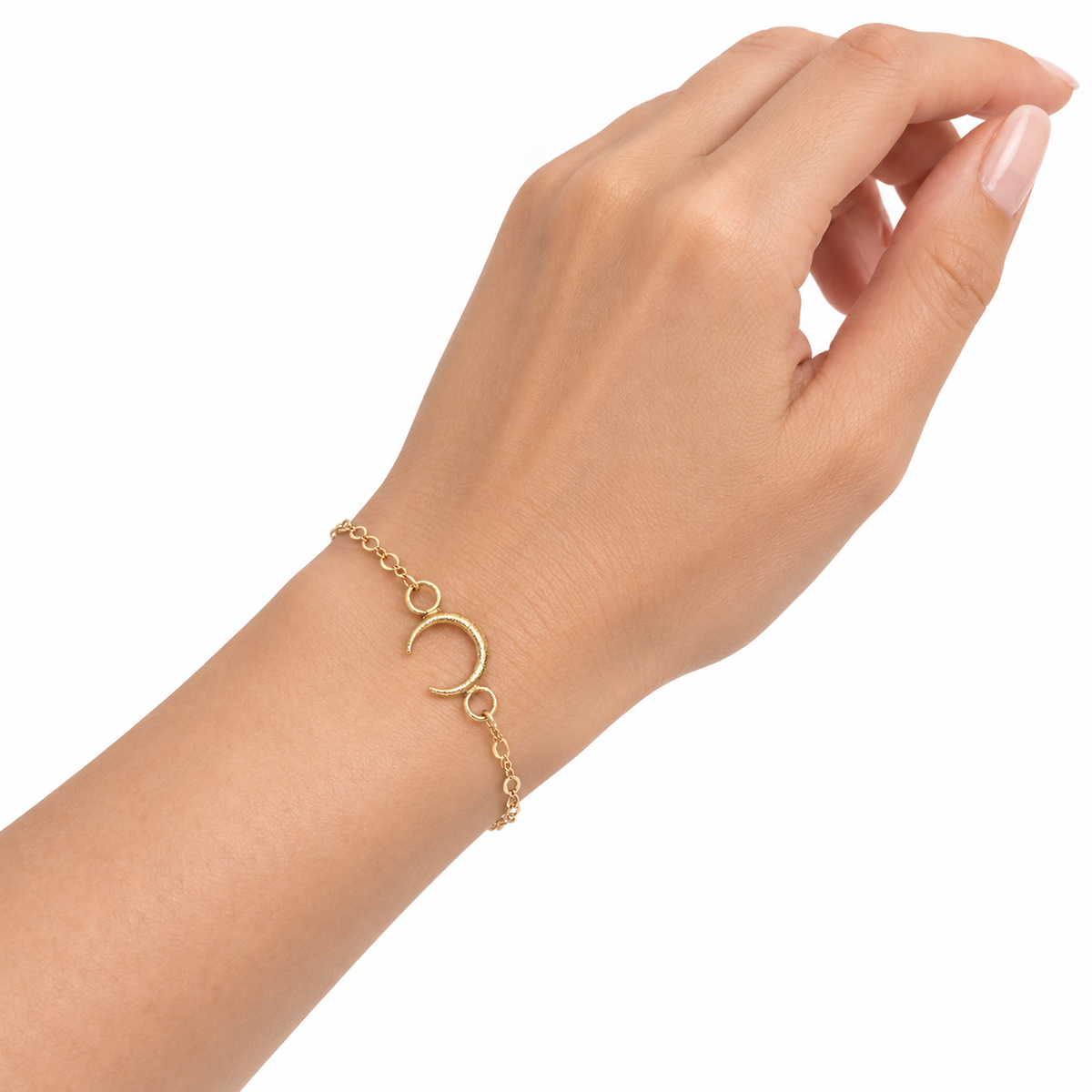 Gold-Tone Crescent-Moon Bracelet