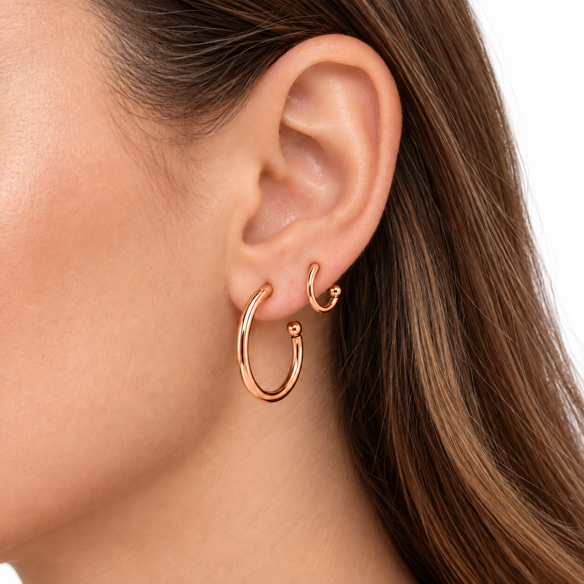 Rose-Gold-Tone Hoop Earring Set