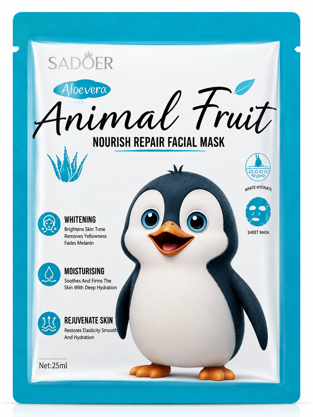 Aloe Vera Animal Fruit Nourish Repair Facial Mask