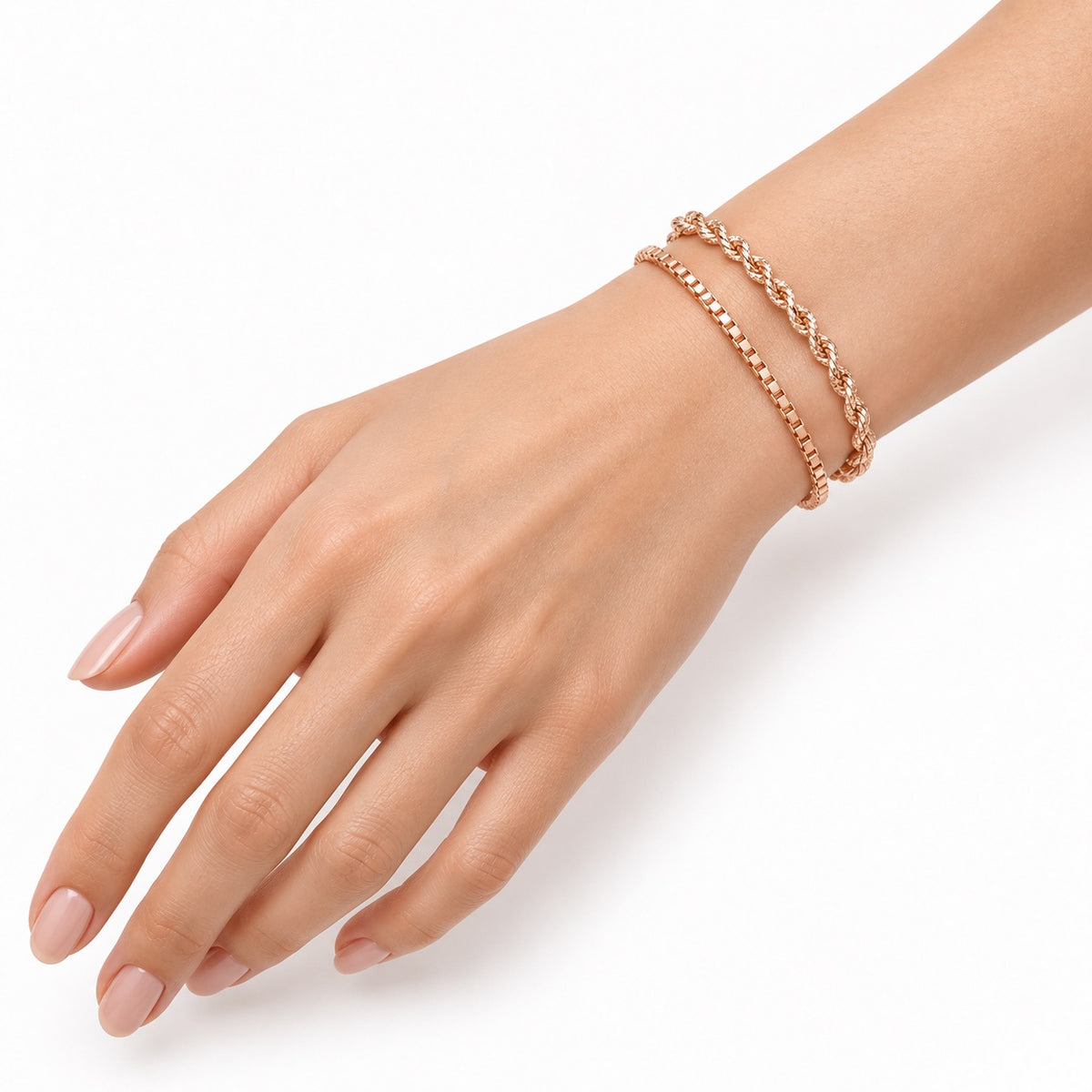 Rose-Gold-Tone Two-Piece Bracelet Set