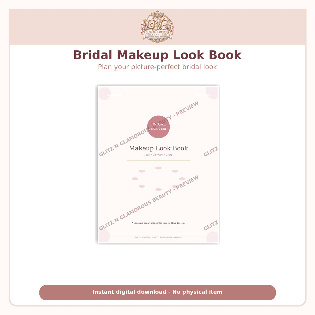 Bridal Makeup Look Book Digital Download