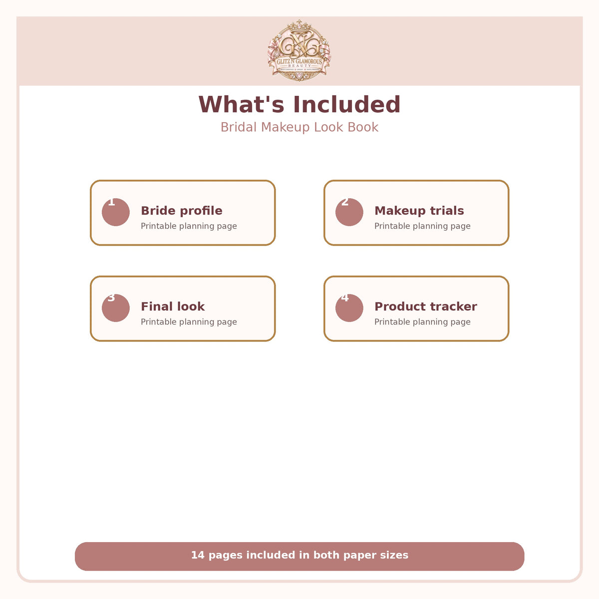 Bridal Makeup Look Book Digital Download