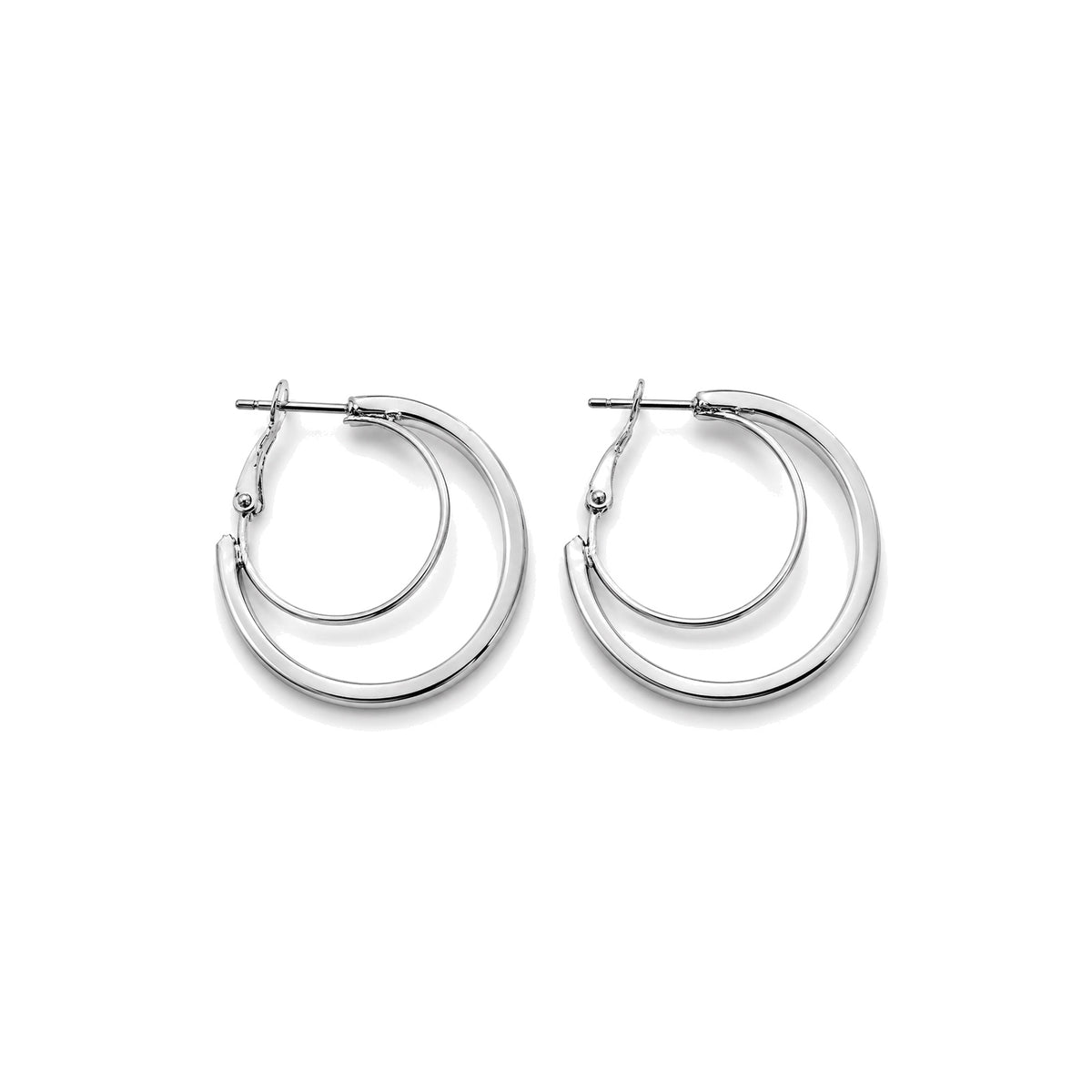Silver-Tone Double Hoop Earrings
