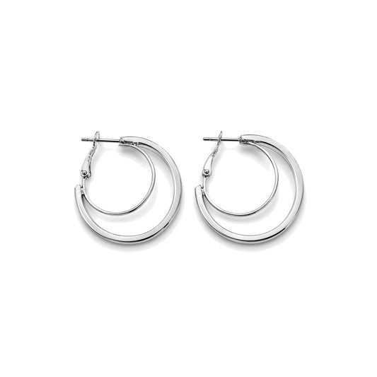 Silver-Tone Double Hoop Earrings