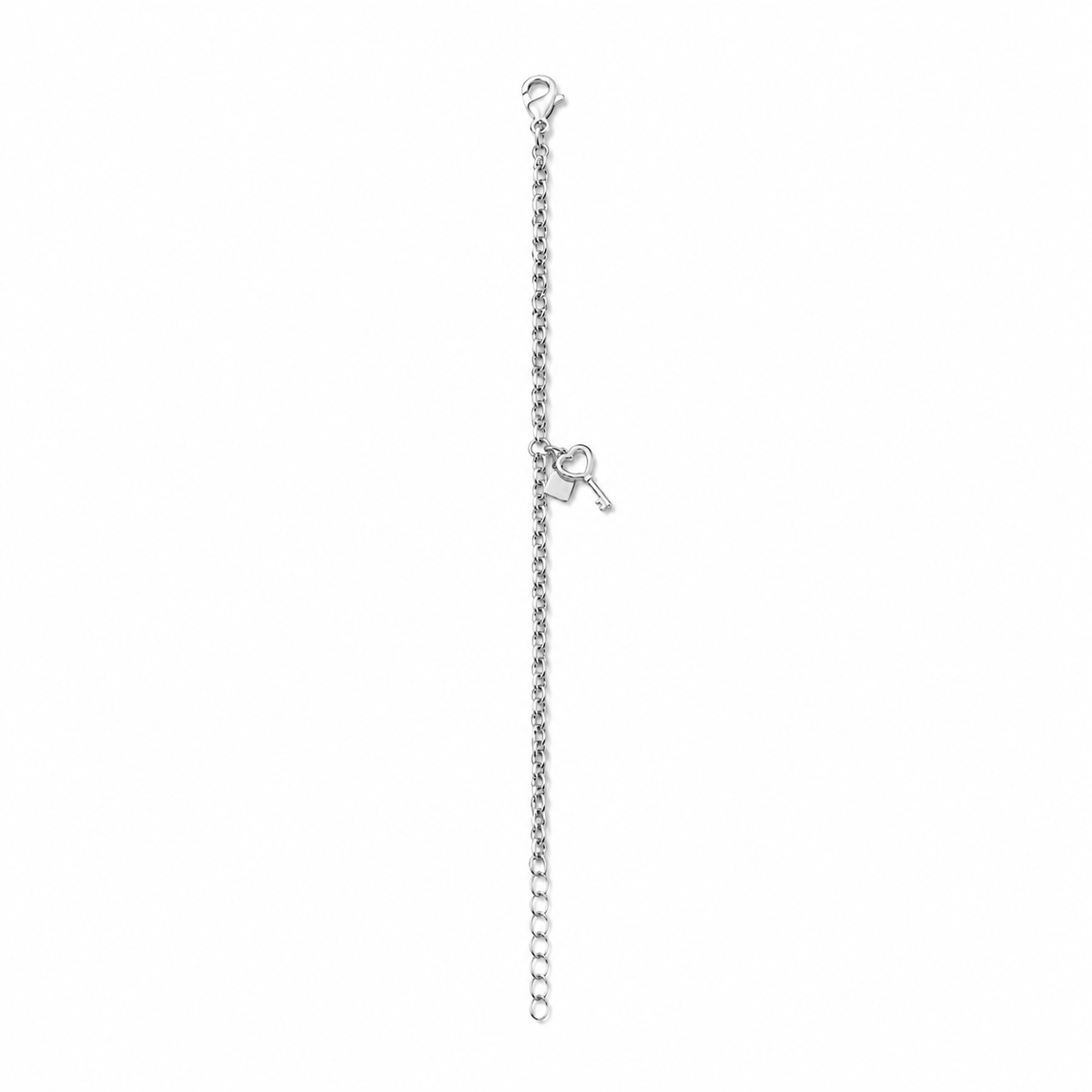 Silver-Tone Lock & Key Charm Bracelet