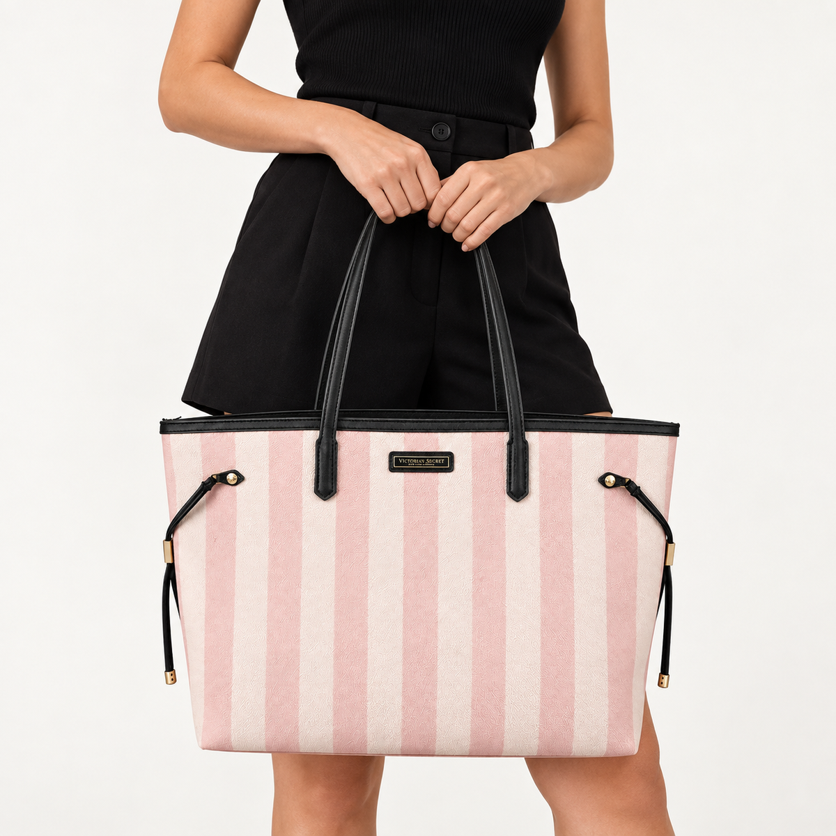 Pre-Loved Victoria’s Secret Pink Striped Tote Bag