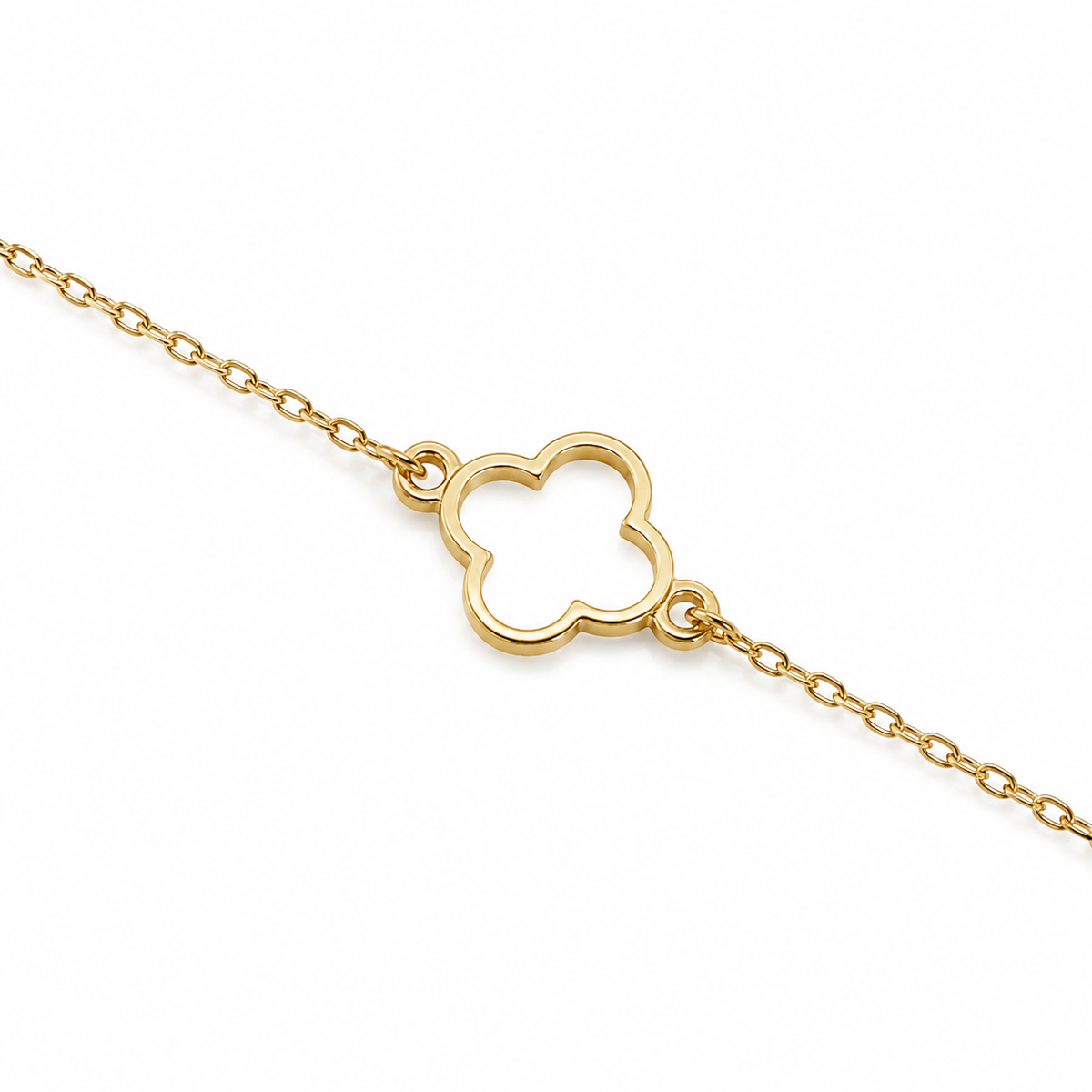 14K Gold-Plated Layered Open Clover Necklace