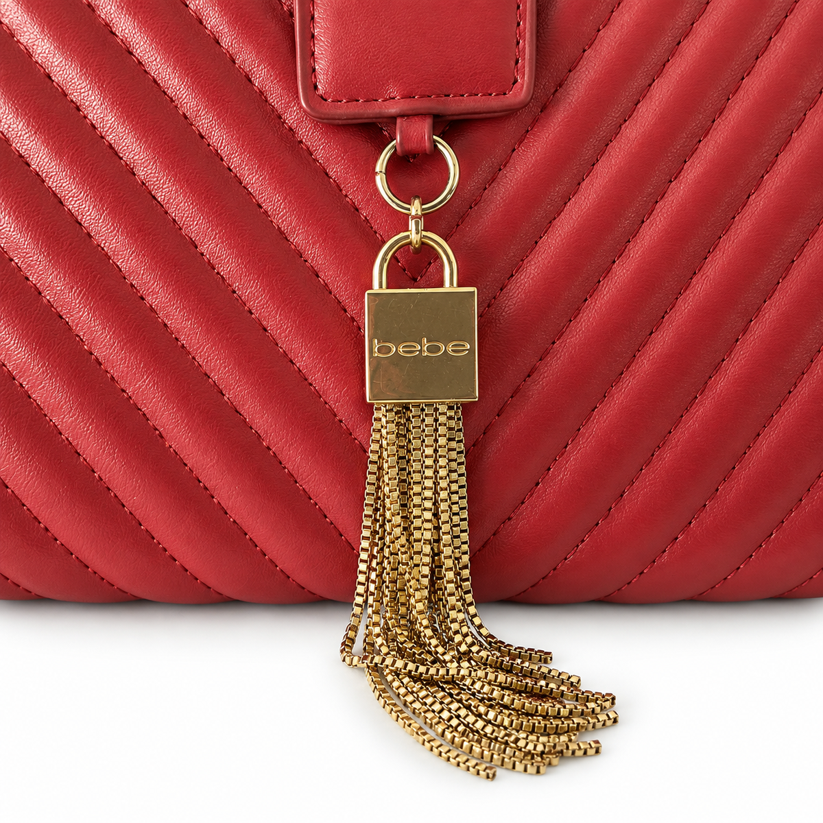 Pre-Loved Bebe Raspberry-Red Quilted Crossbody Bag