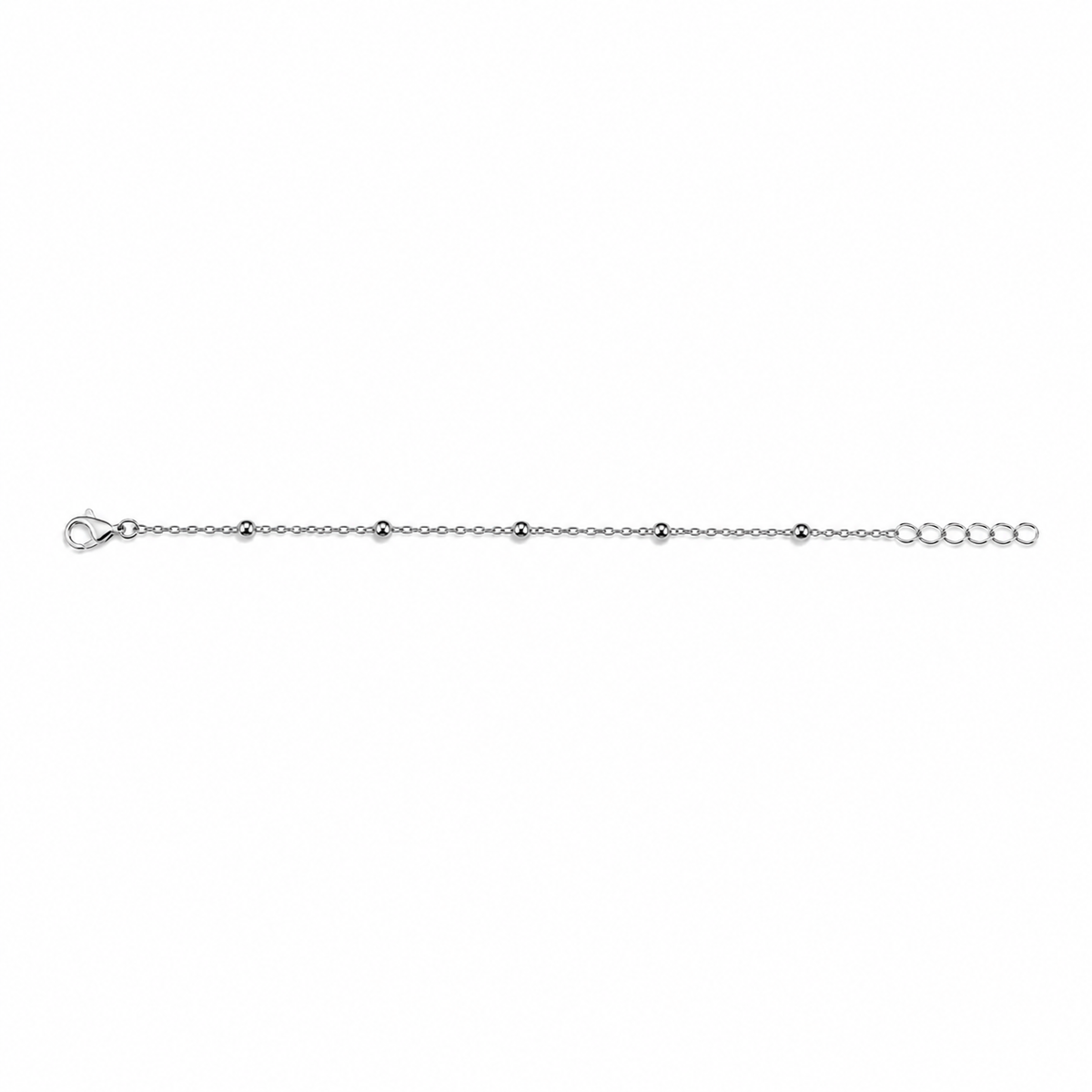Silver-Tone Beaded Chain Bracelet