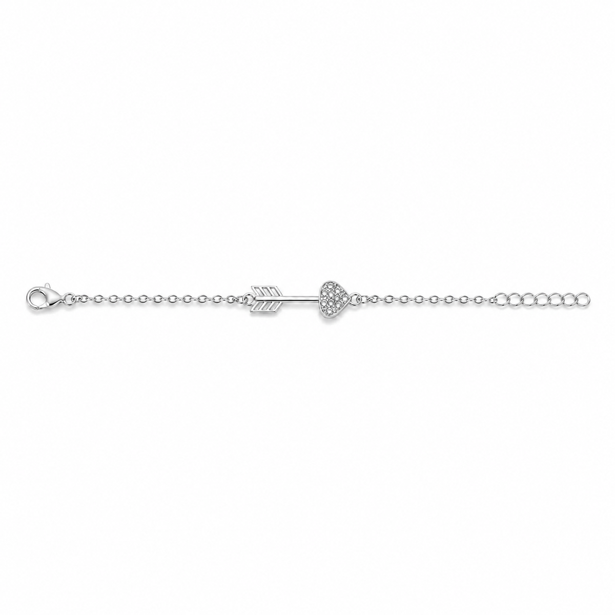 Silver-Tone Heart Arrow Bracelet