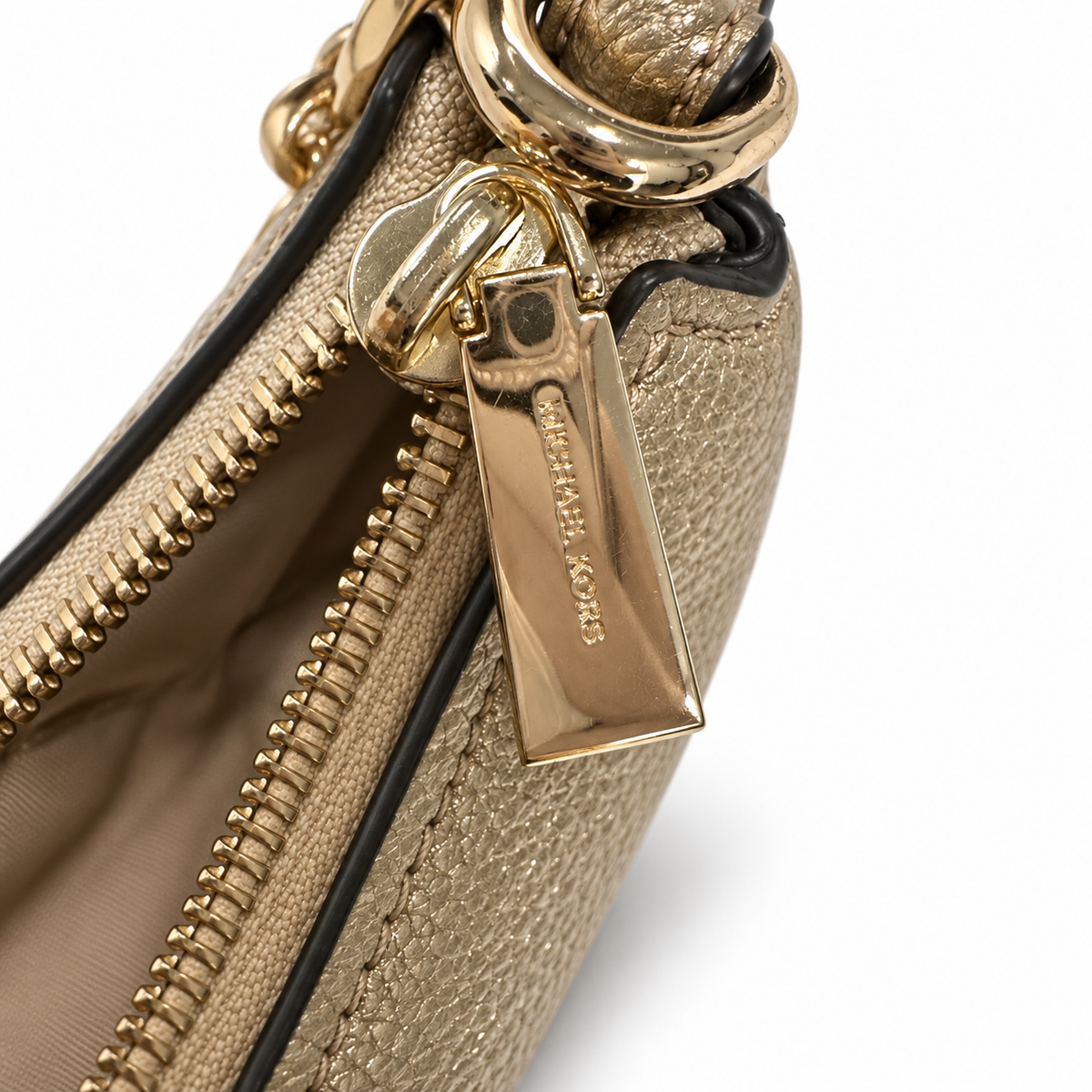 Pre-Loved MICHAEL Michael Kors Gold Pouchette Shoulder Bag