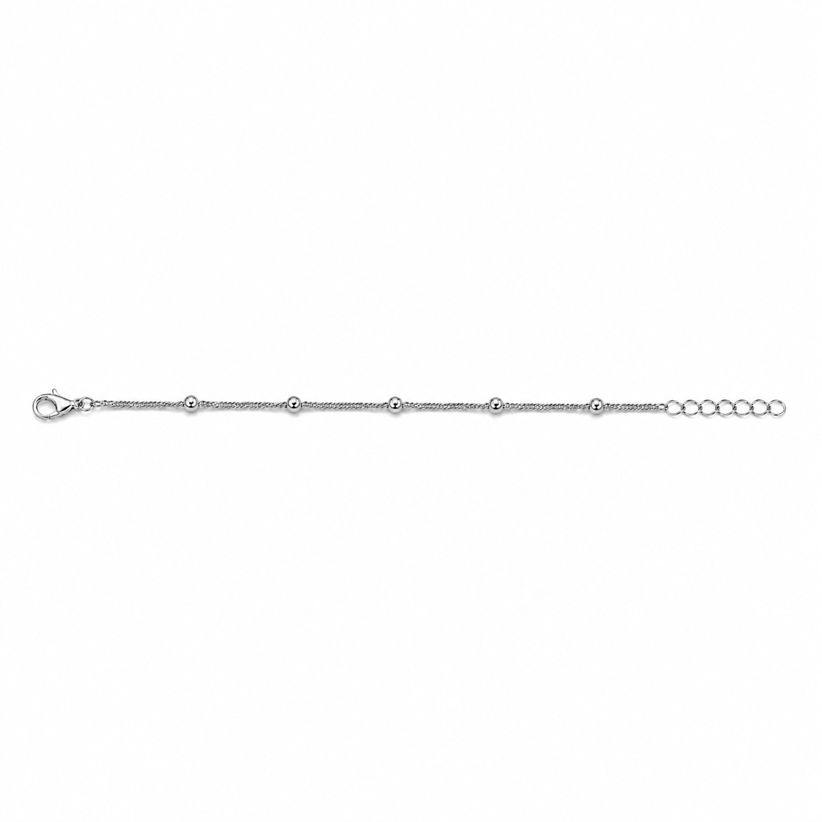 Silver-Tone Beaded Rope Chain Bracelet