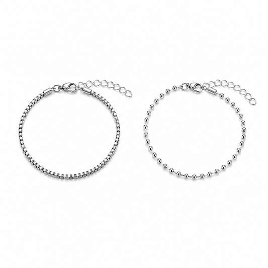 Silver-Tone Bracelet Set – 2 Pieces