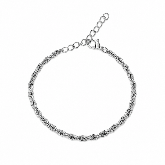 Silver Rope Chain Bracelet