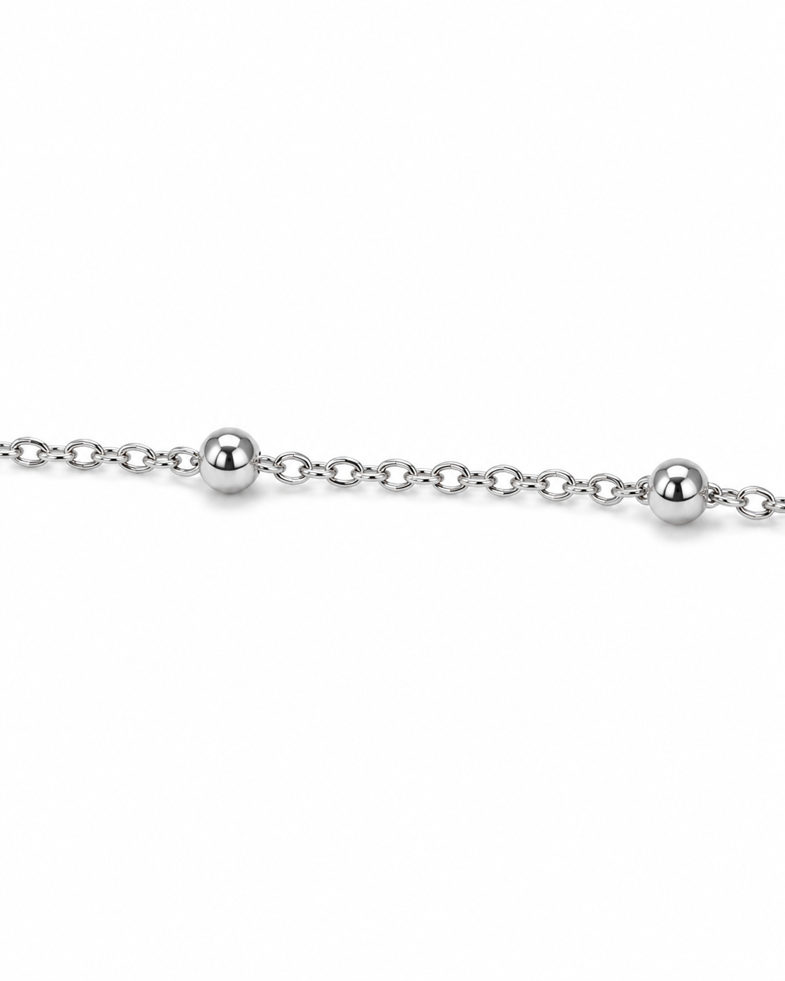 Silver-Tone Beaded Chain Bracelet