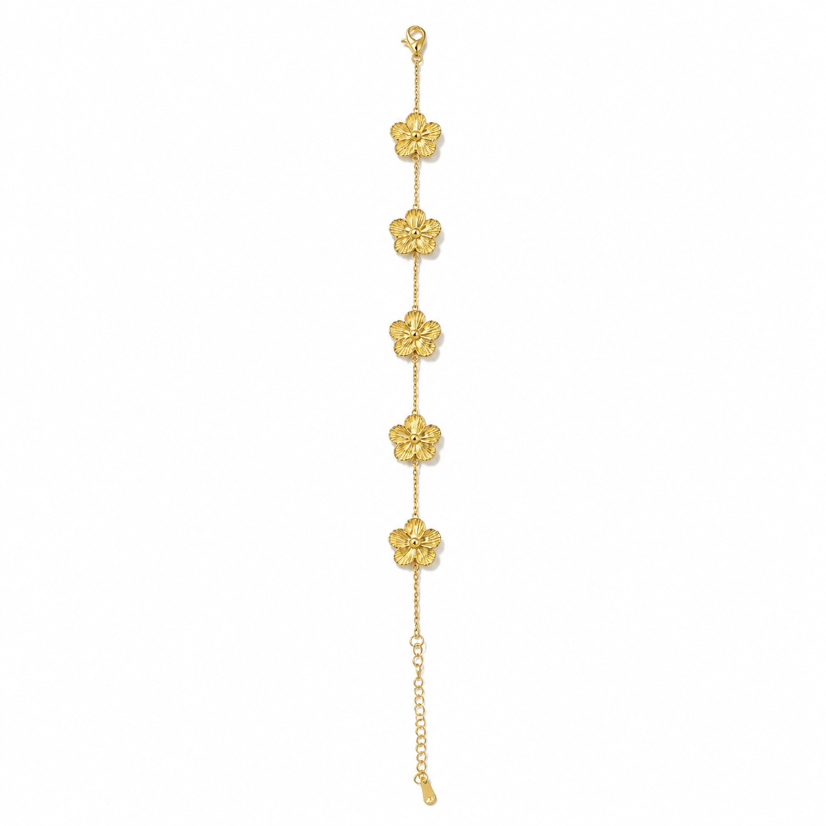 14K Gold Plated Stainless Steel Clover Bracelet