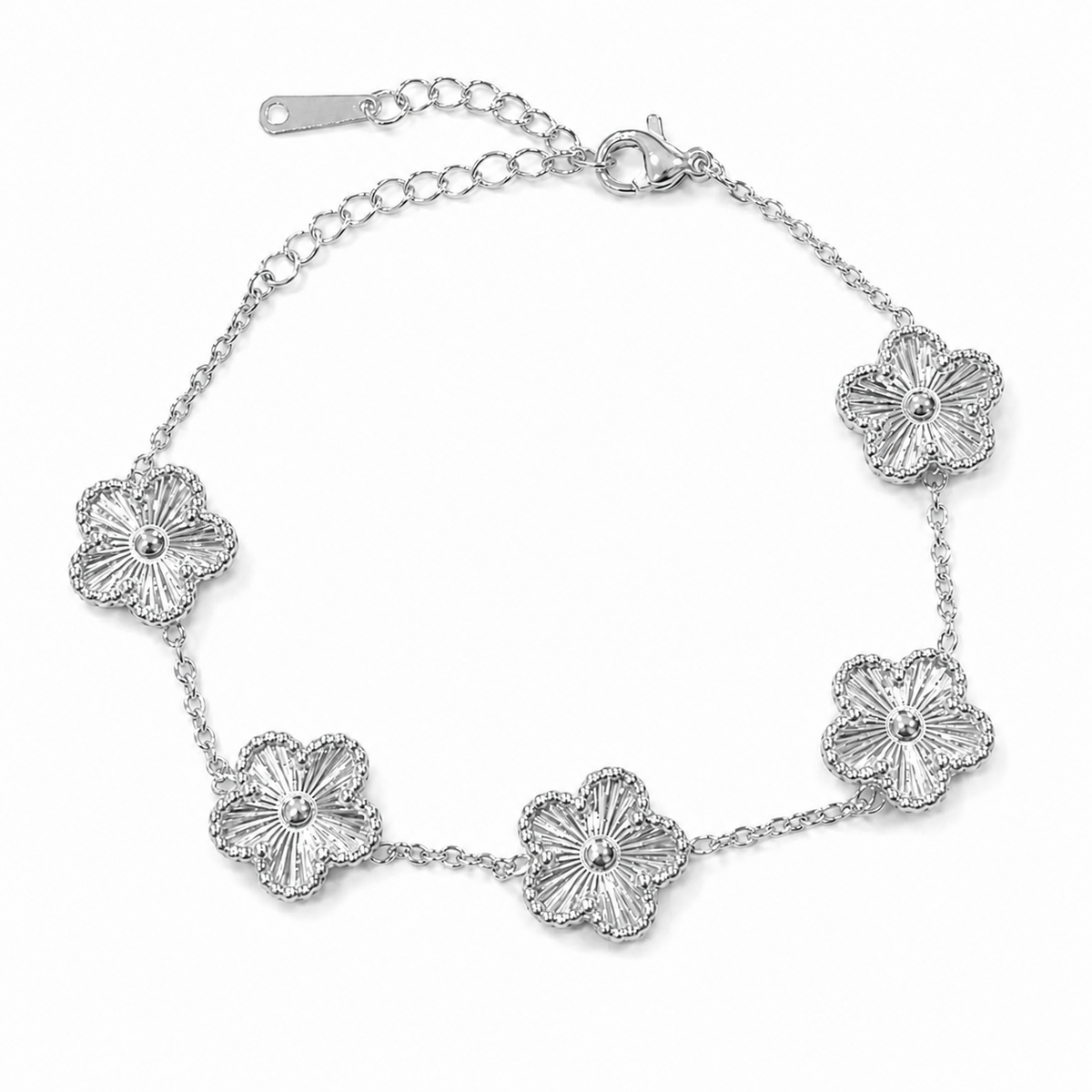 14K Gold Plated Stainless Steel Floral Bracelet