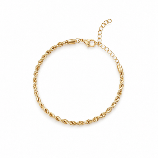 Gold-Tone Twisted Rope Chain Bracelet