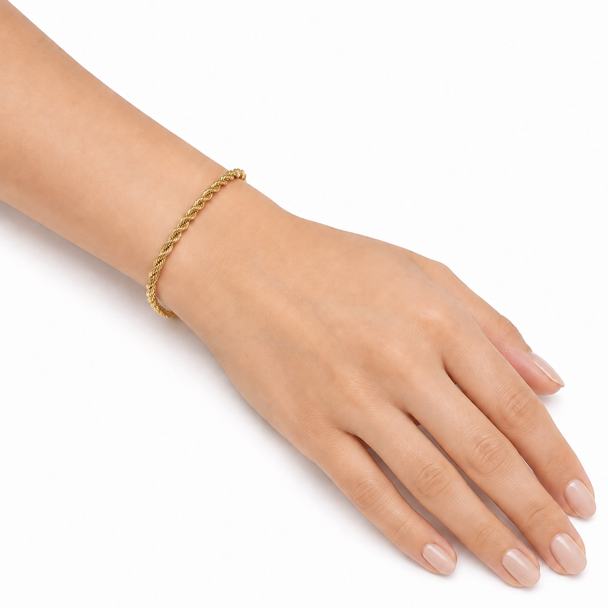 Gold-Tone Twisted Rope Chain Bracelet
