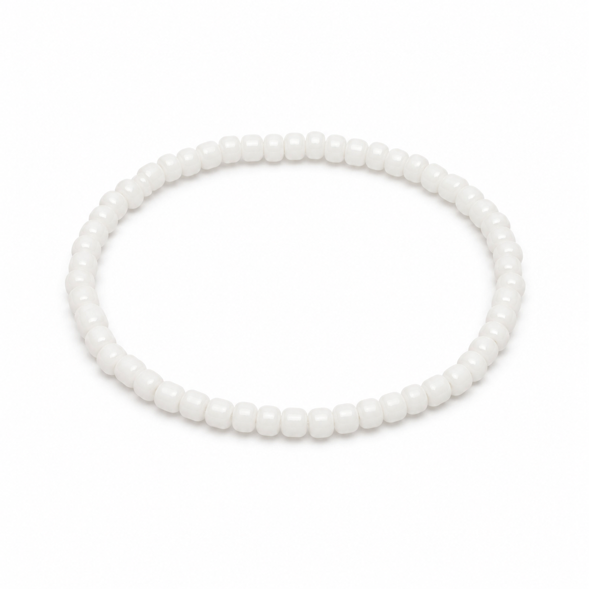 Gold-Tone White Beaded Bracelet Set