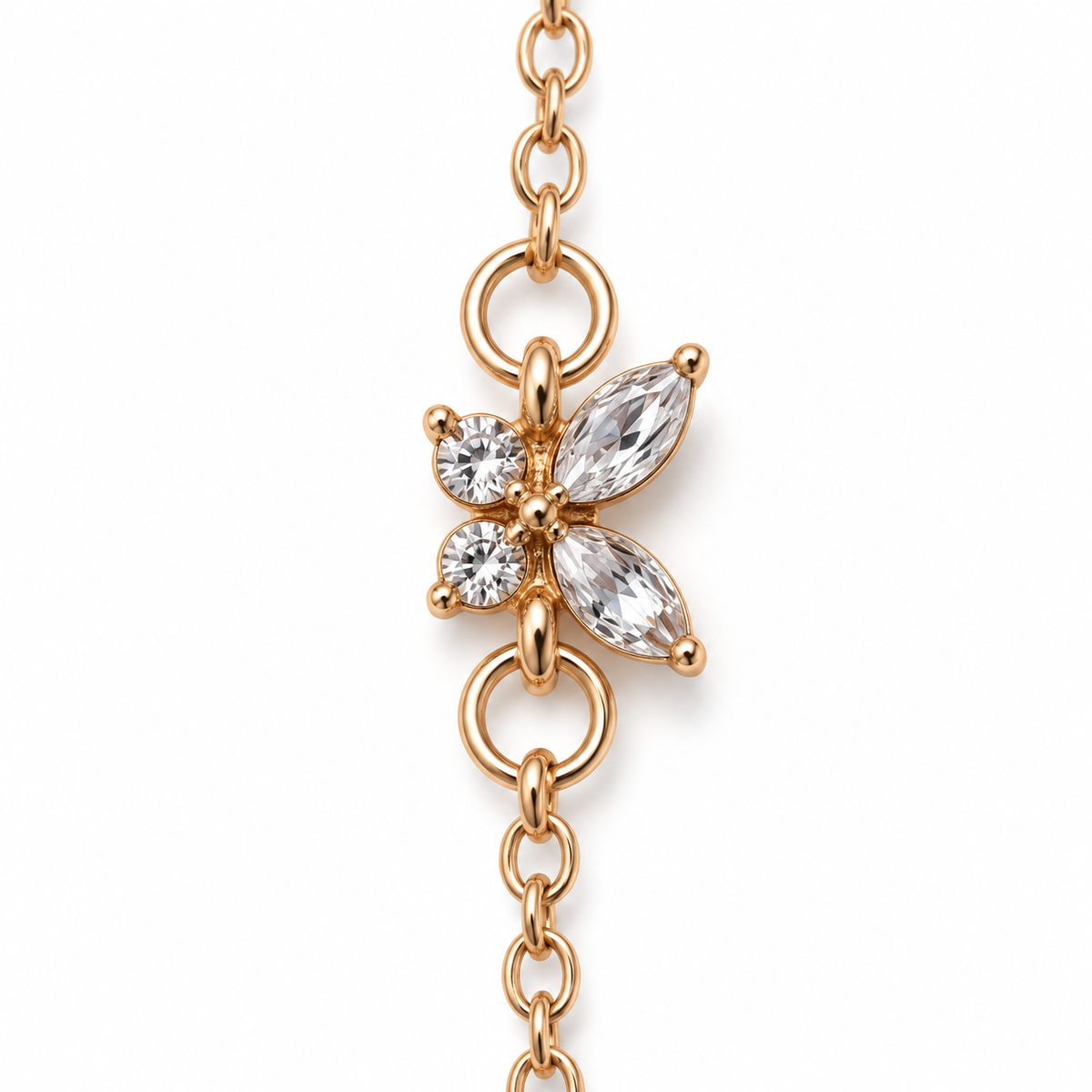 Rose-Gold Crystal Butterfly Bracelet
