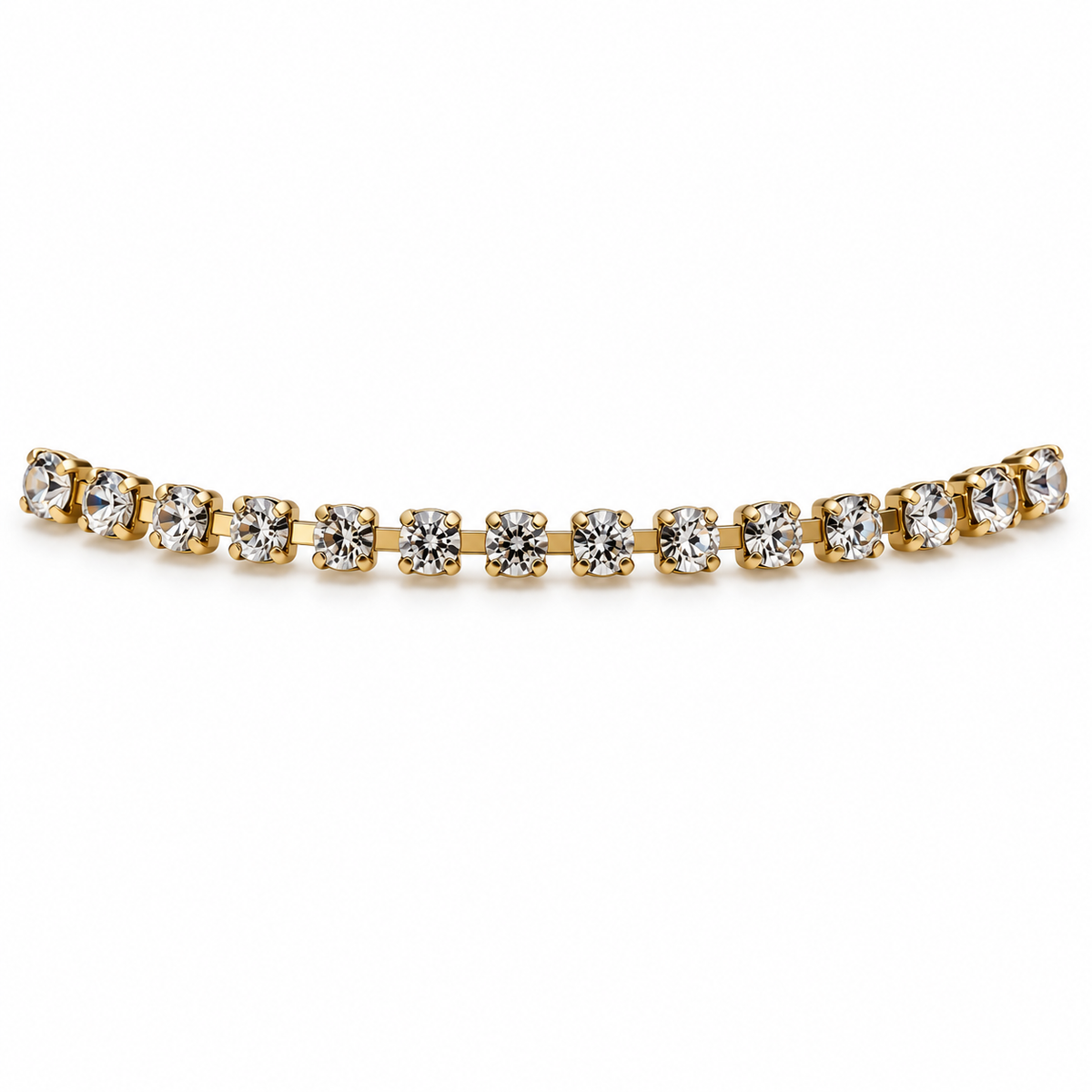 Gold-Tone Rhinestone Tennis Bracelet