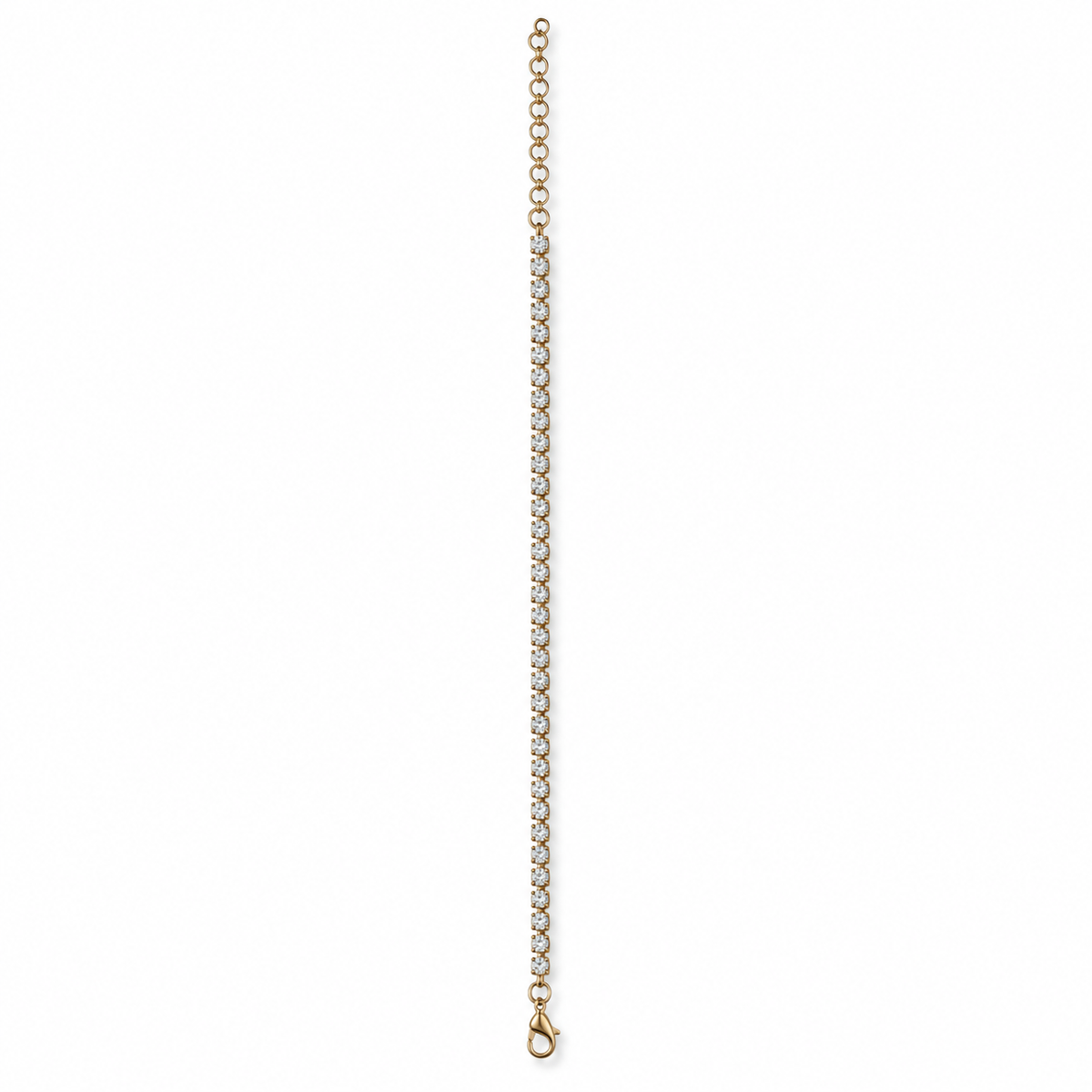 Gold-Tone Rhinestone Tennis Bracelet