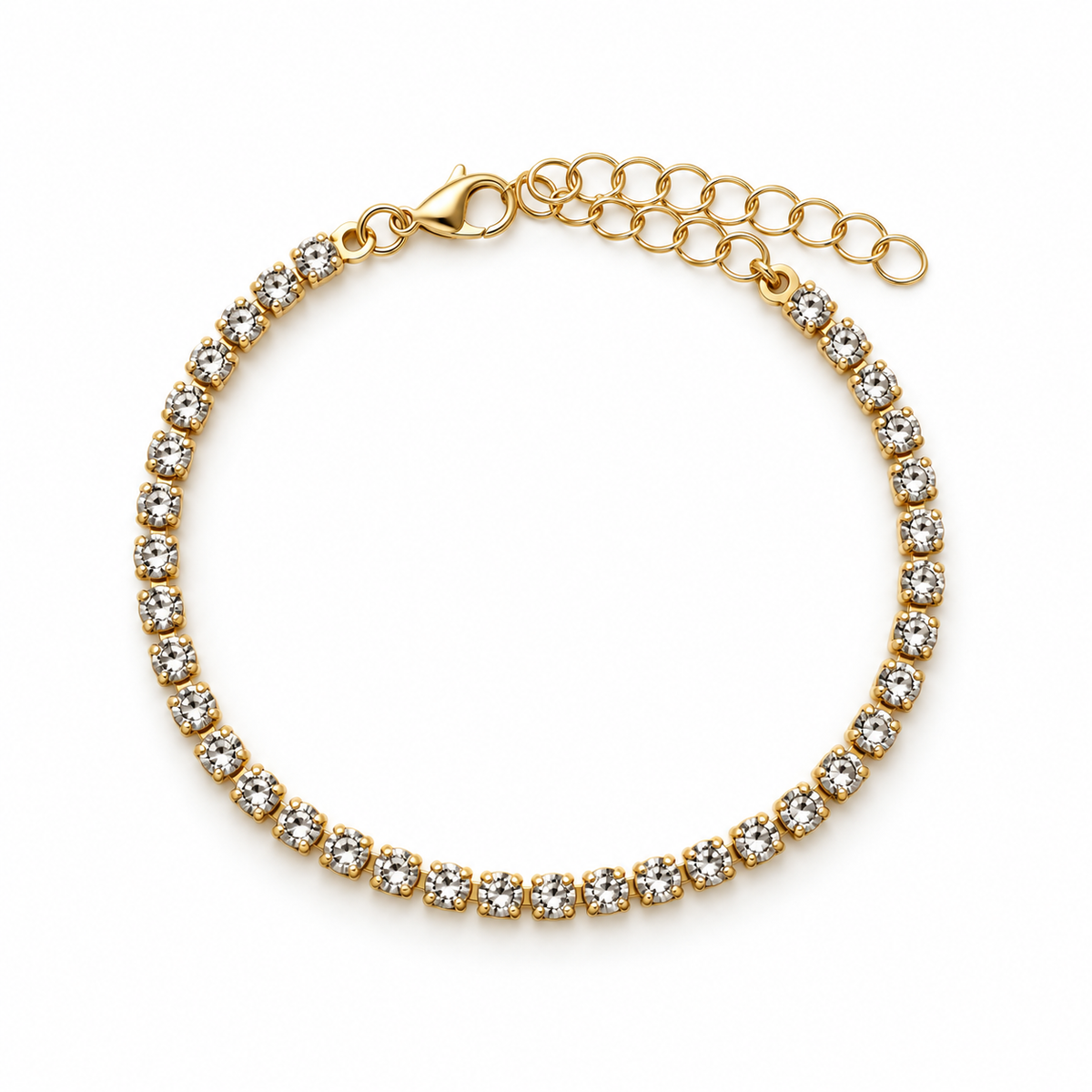Gold-Tone Rhinestone Tennis Bracelet