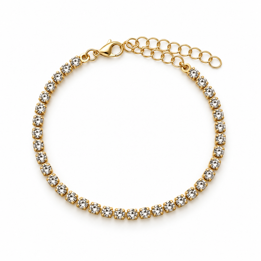 Gold-Tone Rhinestone Tennis Bracelet