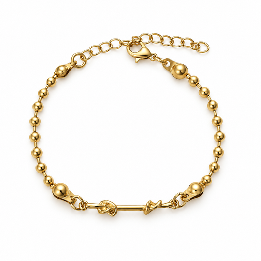 Gold-Tone Beaded Knot Bracelet