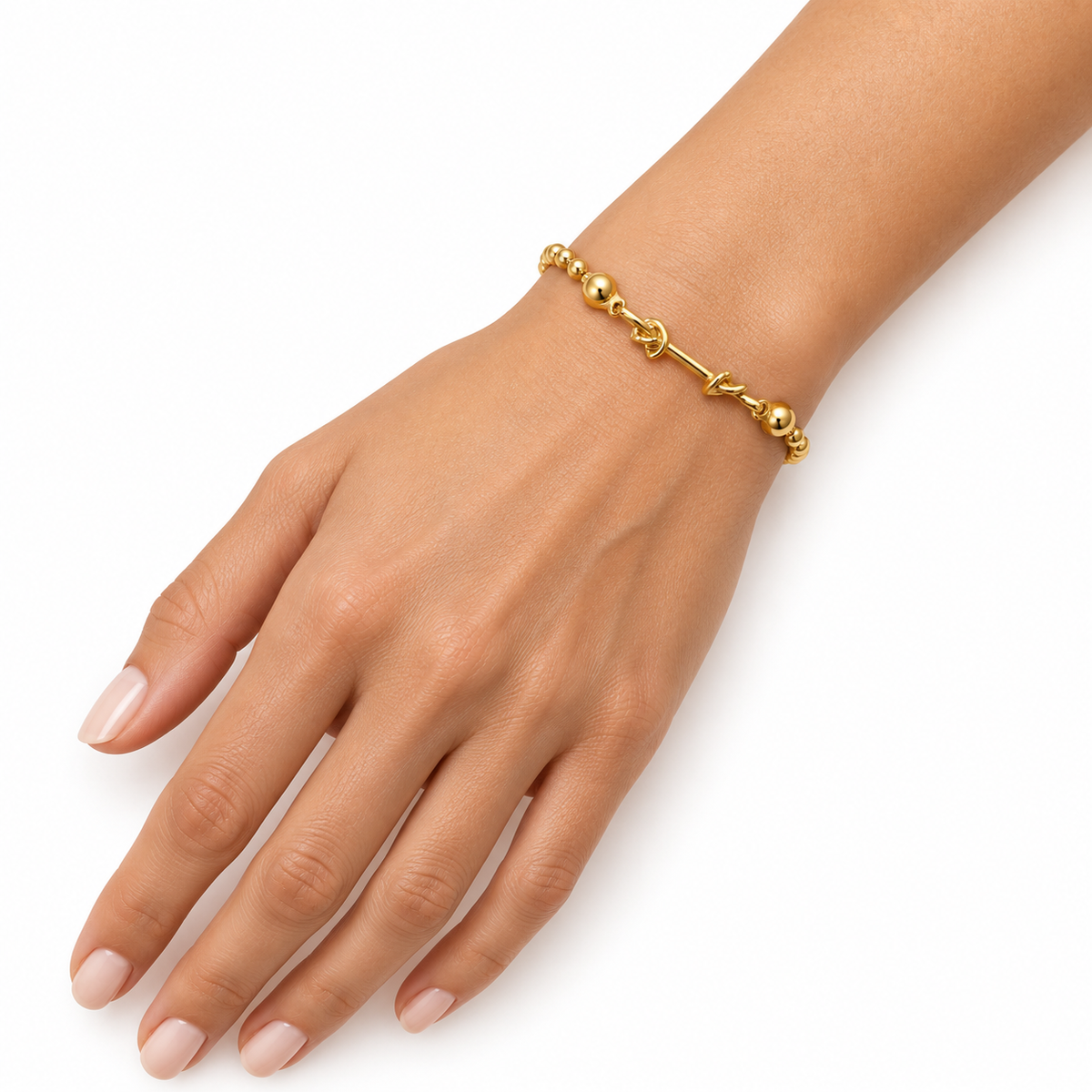 Gold-Tone Beaded Knot Bracelet