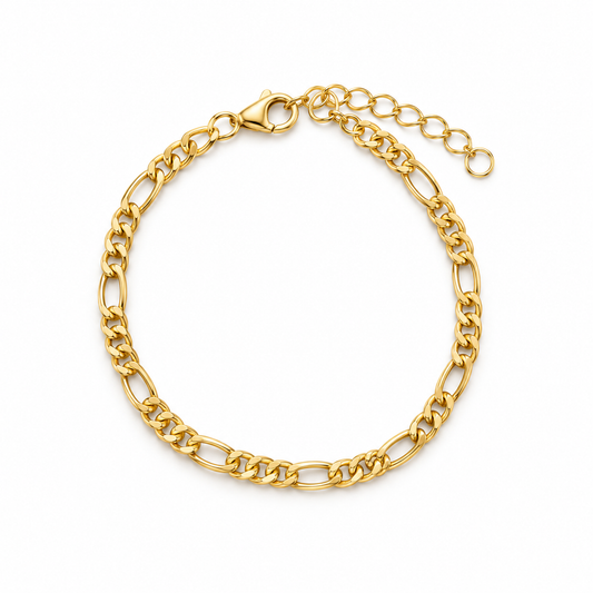 Gold-Tone Figaro Chain Bracelet