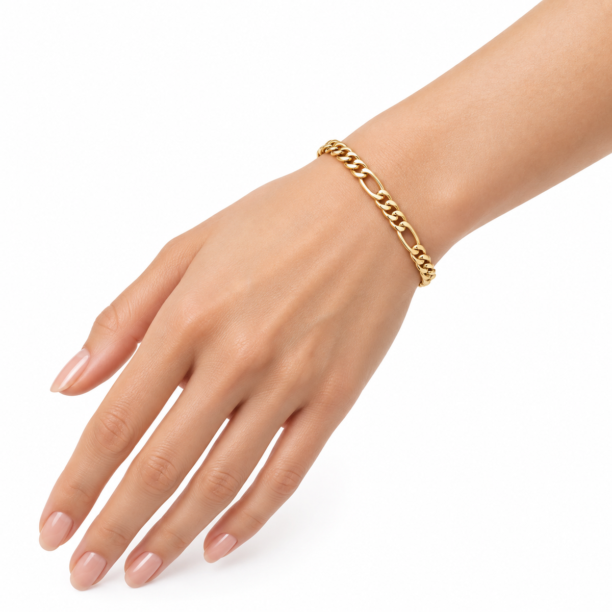 Gold-Tone Figaro Chain Bracelet