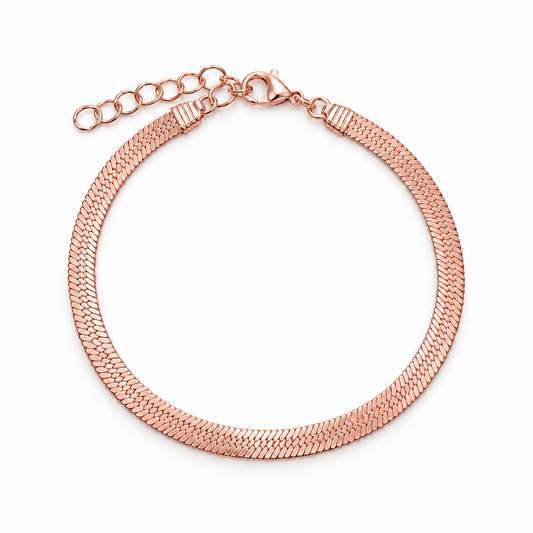 Rose-Gold-Tone Herringbone Chain Bracelet