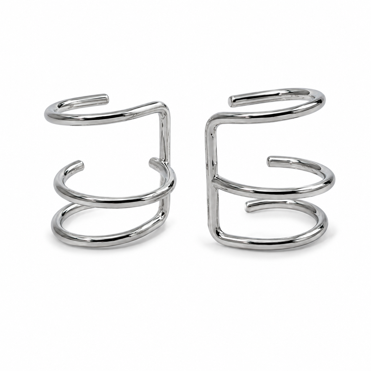 Silver-Tone Ear Cuff Set – 3 Pairs