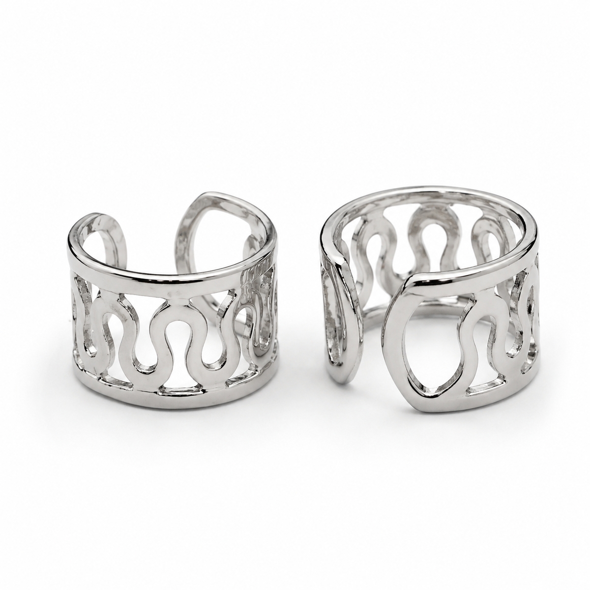 Silver-Tone Ear Cuff Set – 3 Pairs