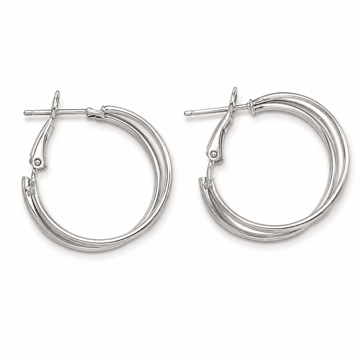 Silver-Tone Triple Hoop Earrings