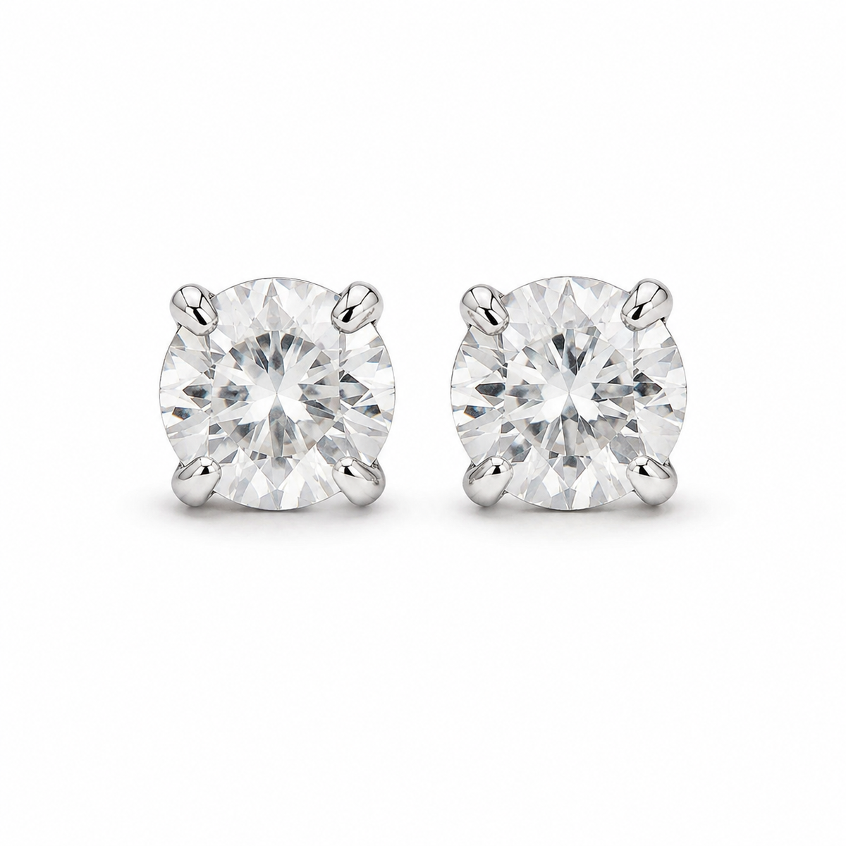 Silver-Tone Crystal & Ball Stud Earring Set – 2 Pairs