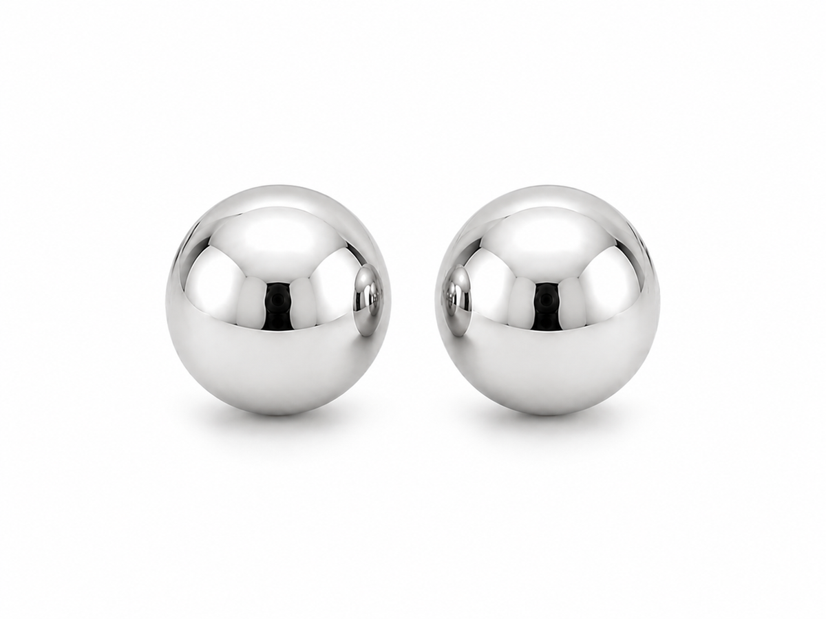Silver-Tone Crystal & Ball Stud Earring Set – 2 Pairs