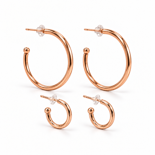 Rose-Gold-Tone Hoop Earring Set