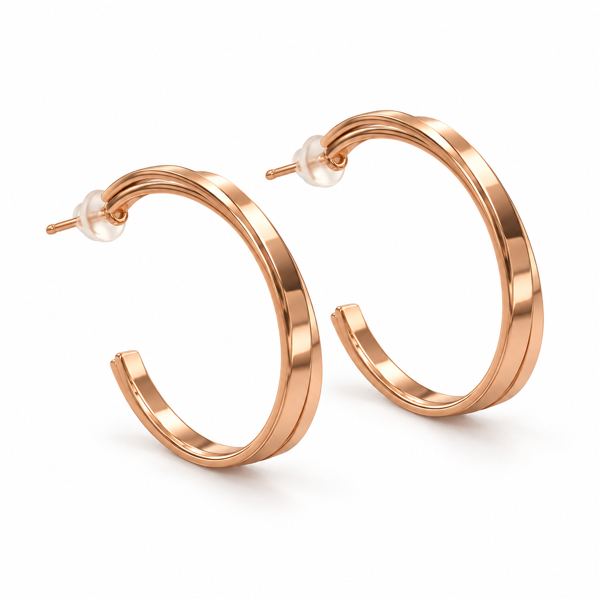 Rose-Gold-Tone Double-Hoop Earrings