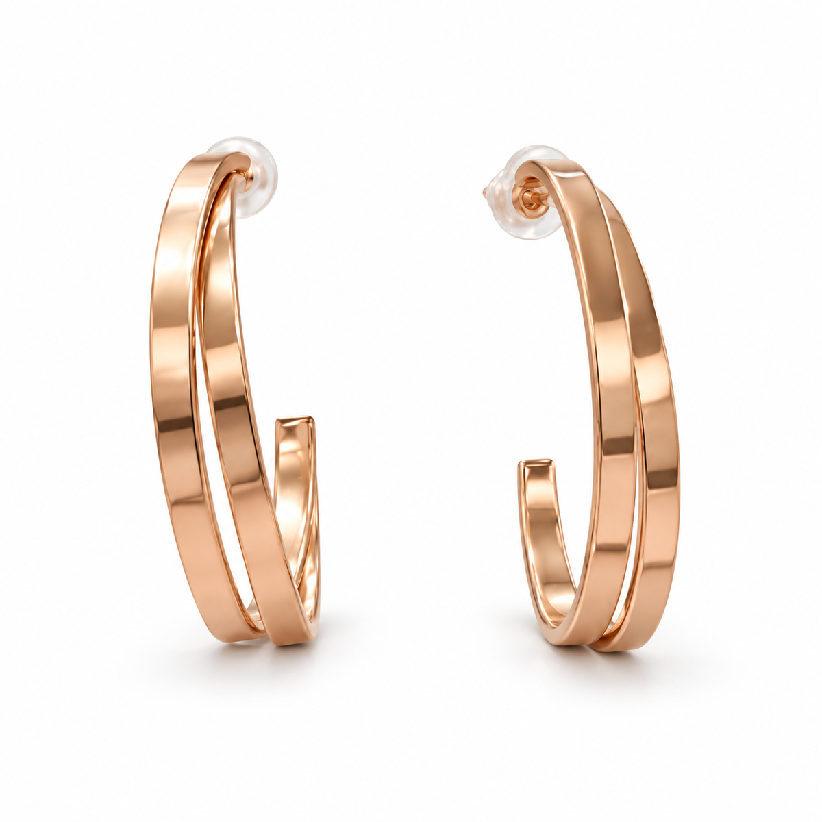 Rose-Gold-Tone Double-Hoop Earrings