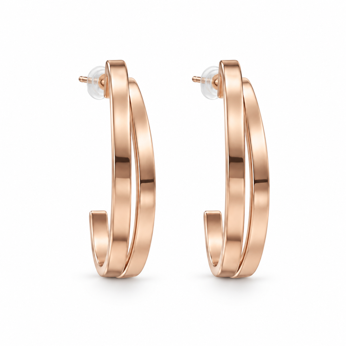 Rose-Gold-Tone Double-Hoop Earrings