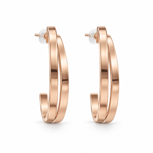 Rose-Gold-Tone Double-Hoop Earrings