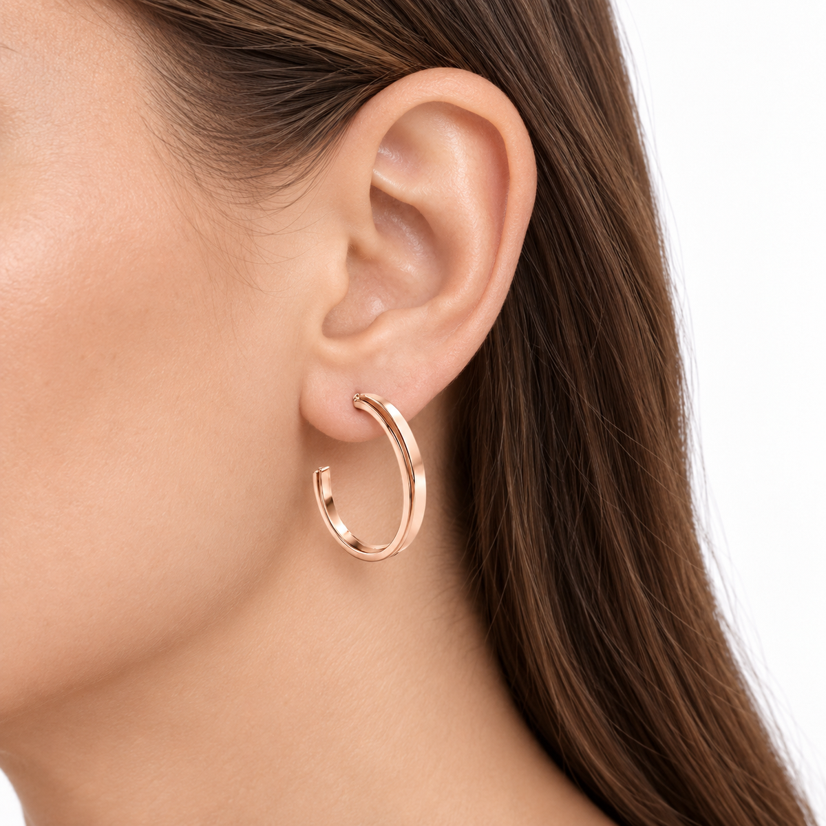Rose-Gold-Tone Double-Hoop Earrings