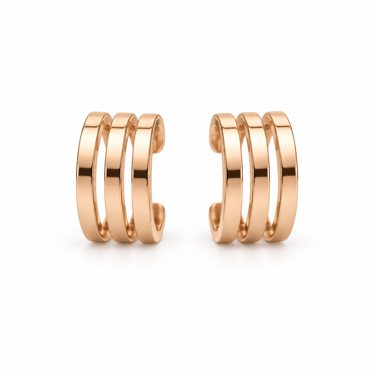 Rose-Gold-Tone Mixed Stud &amp; Ear Cuff Collection – 7 Pieces