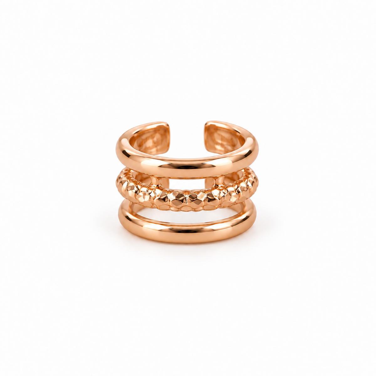 Rose-Gold-Tone Mixed Stud &amp; Ear Cuff Collection – 7 Pieces
