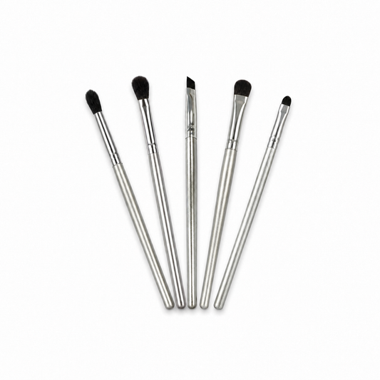 Five-Piece Silver Eye Makeup Brush Set