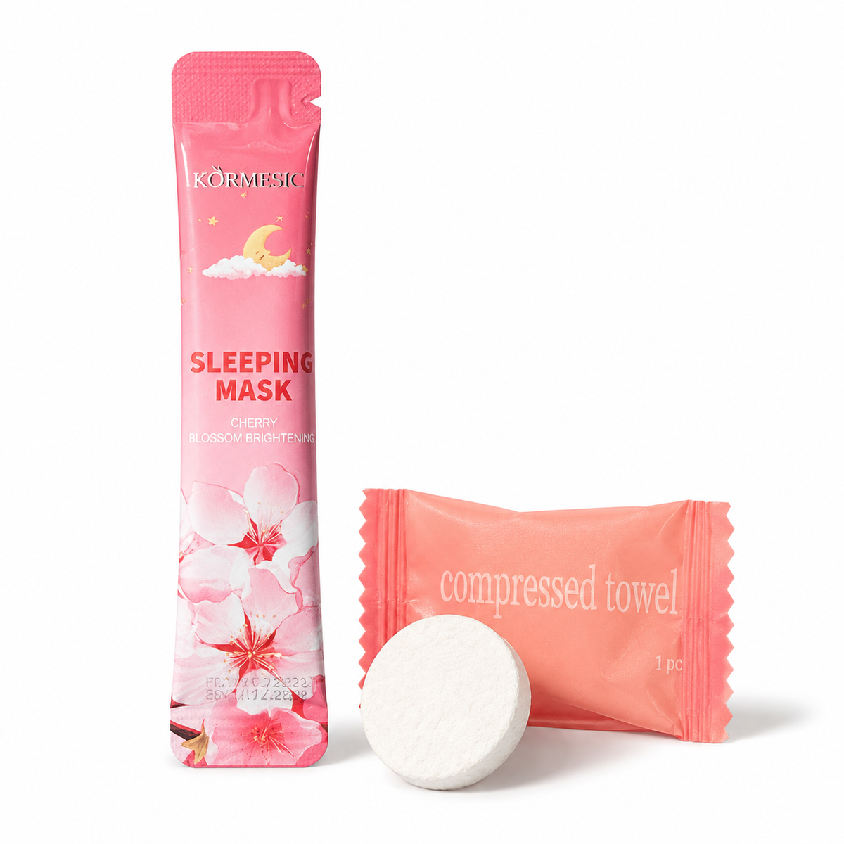 Cherry Blossom Sleeping Mask + Compressed Towel Set